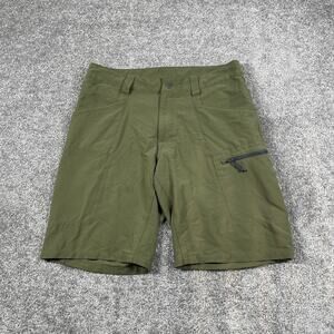 North Face Cargo Shorts Mens 30 x 10 Nylon Stretchy Zip Pocket Hiking Green